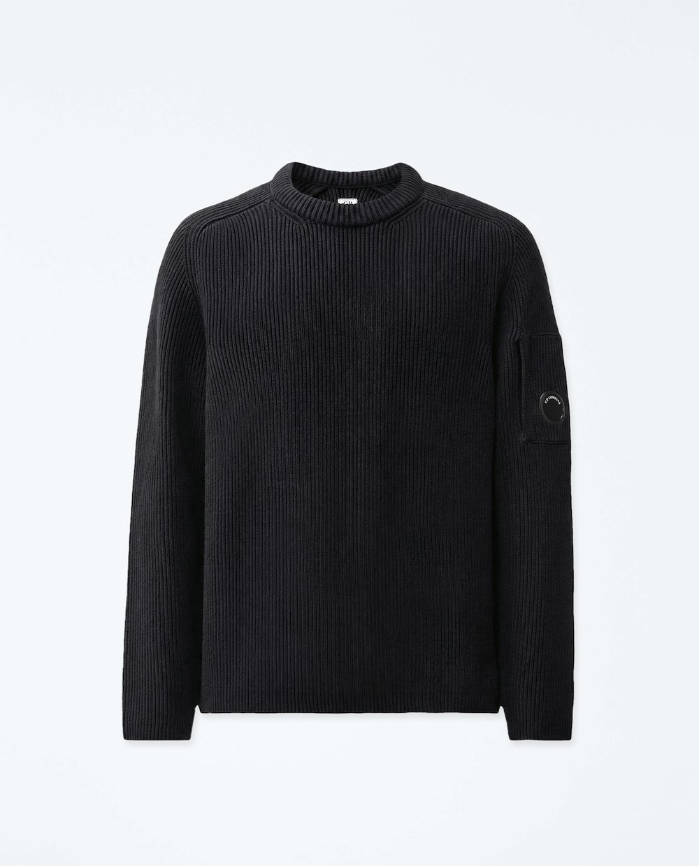C.P. COMPANY FULL RIB COTTON LENS CREWNECK SWEATER