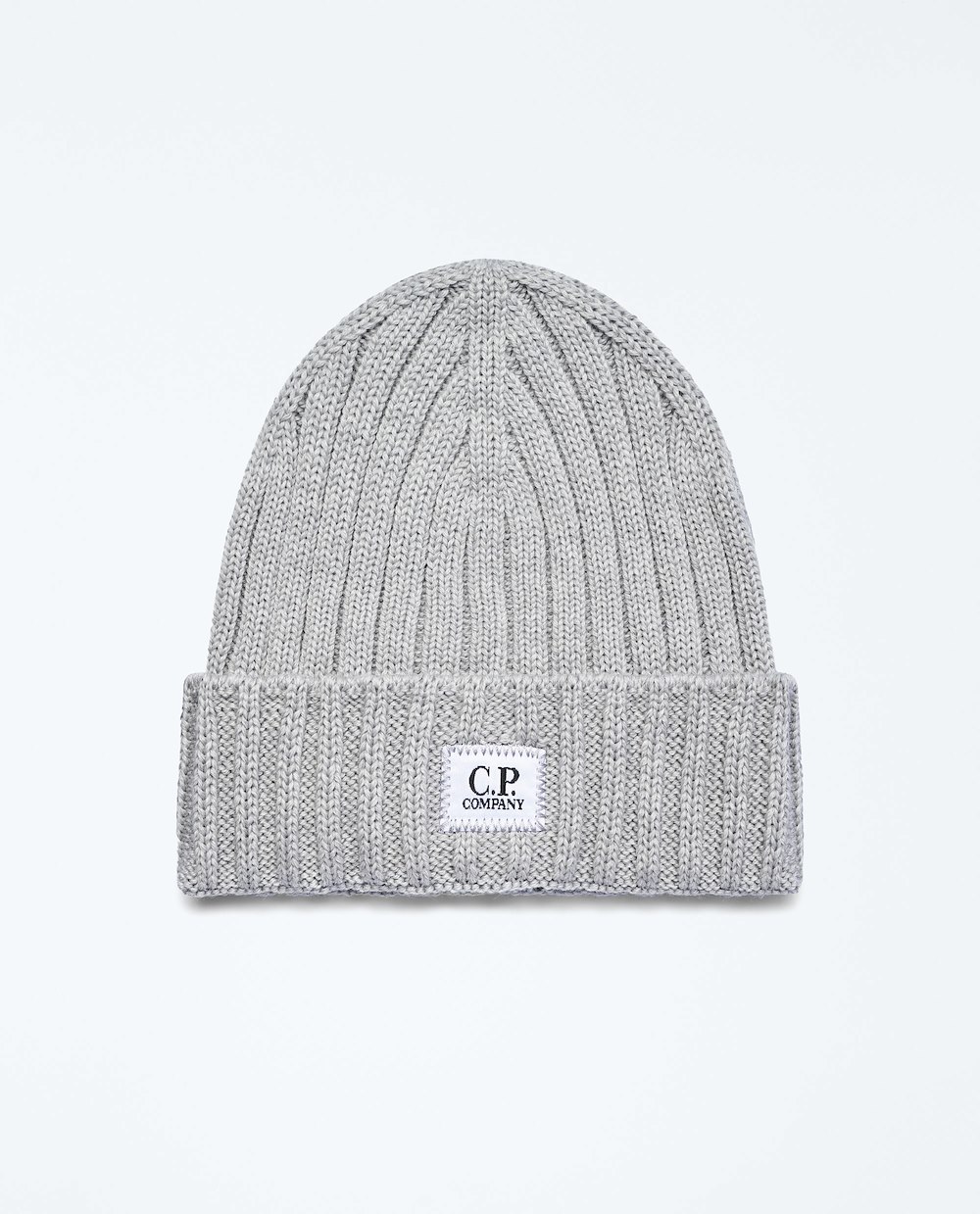 C.P. COMPANY EXTRAFINE MERINO WOOL LOGO BEANIE