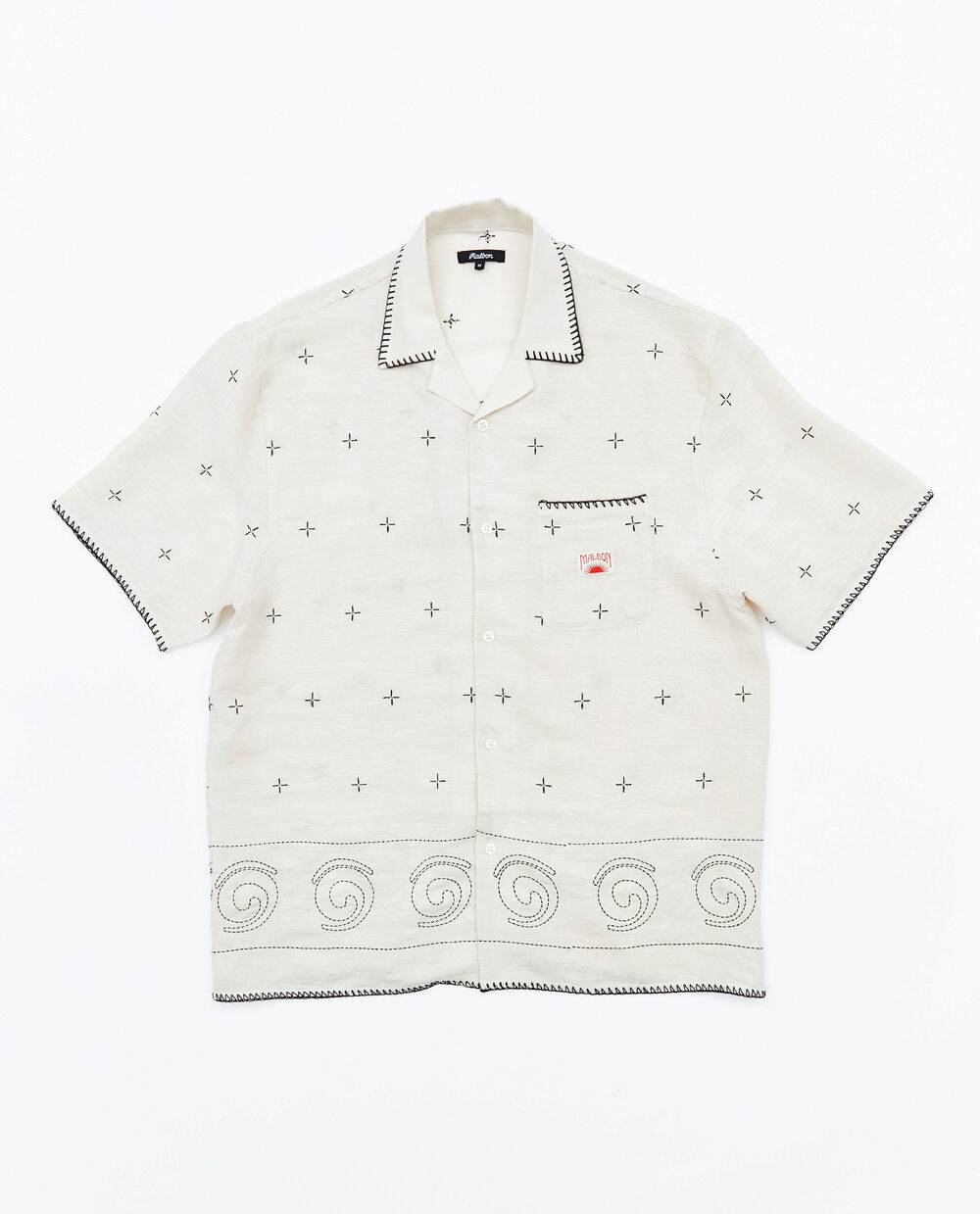 MALBON RONIN LINEN BUTTON DOWN SS