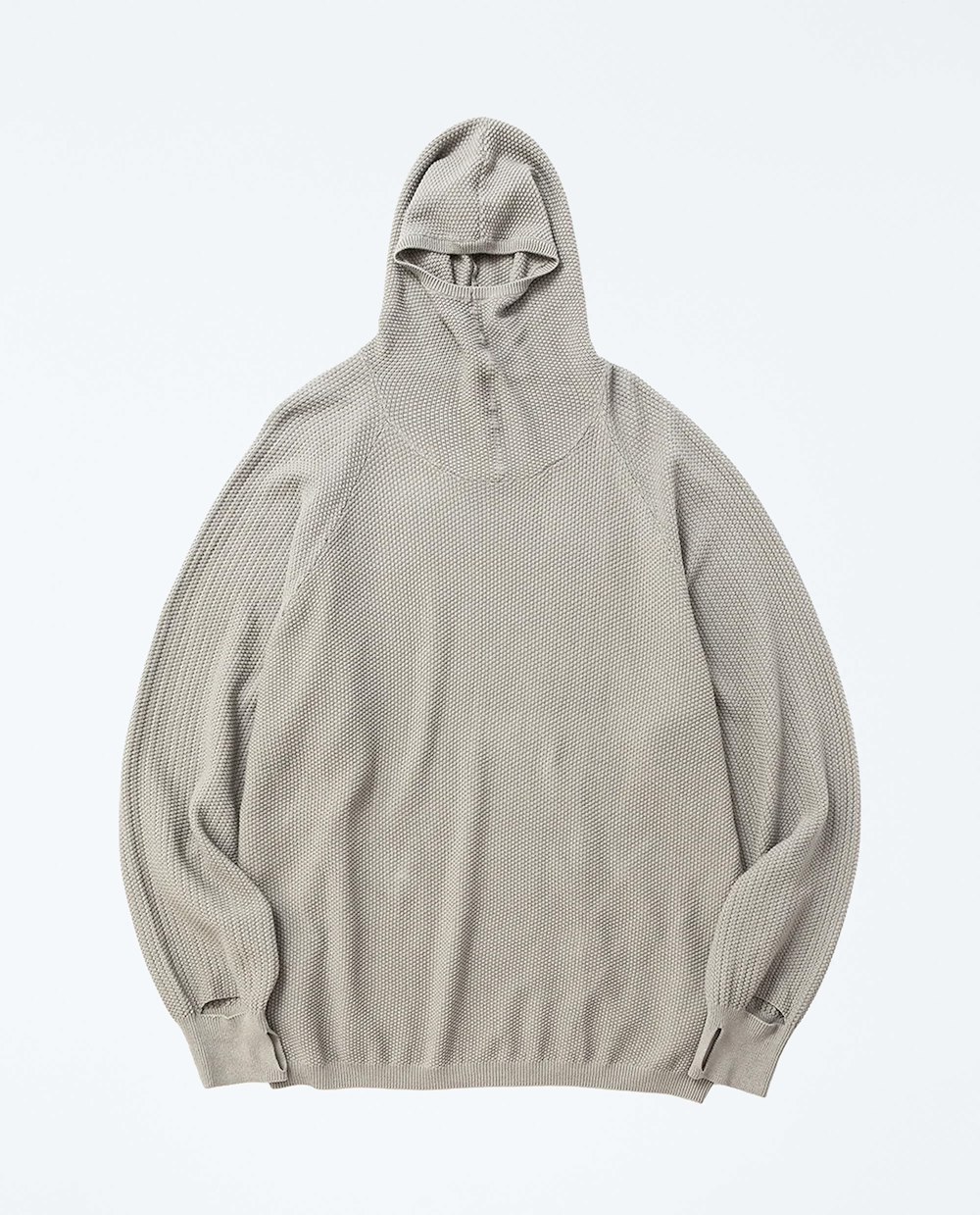 MEANSWHILE COTTON CUPRA KNIT BALACLAVA HOODIE
