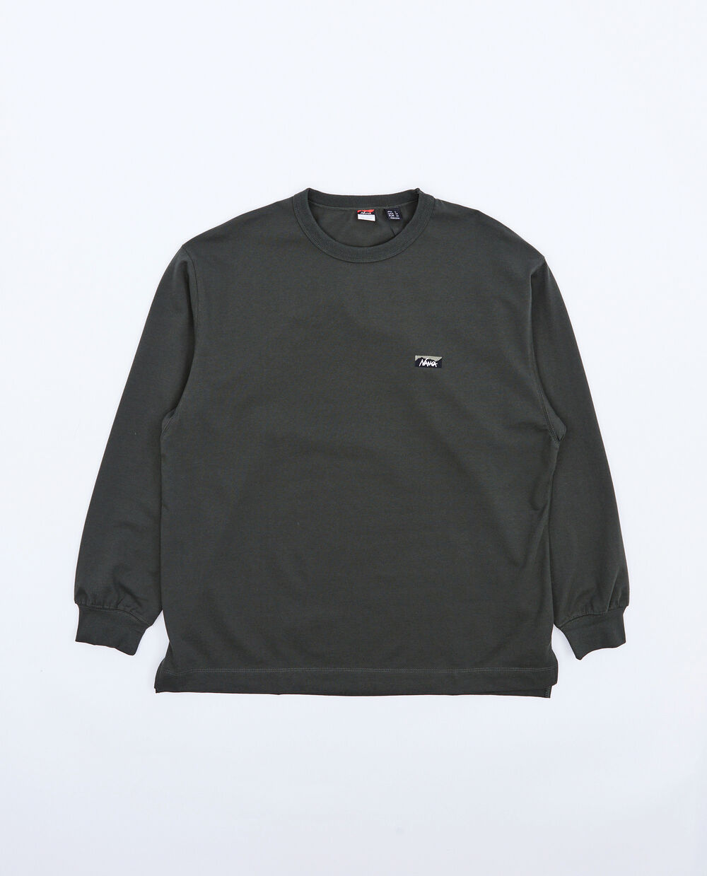 NANGA ECO HYBRID BOX LOGO EMBROIDERY L/S TEE