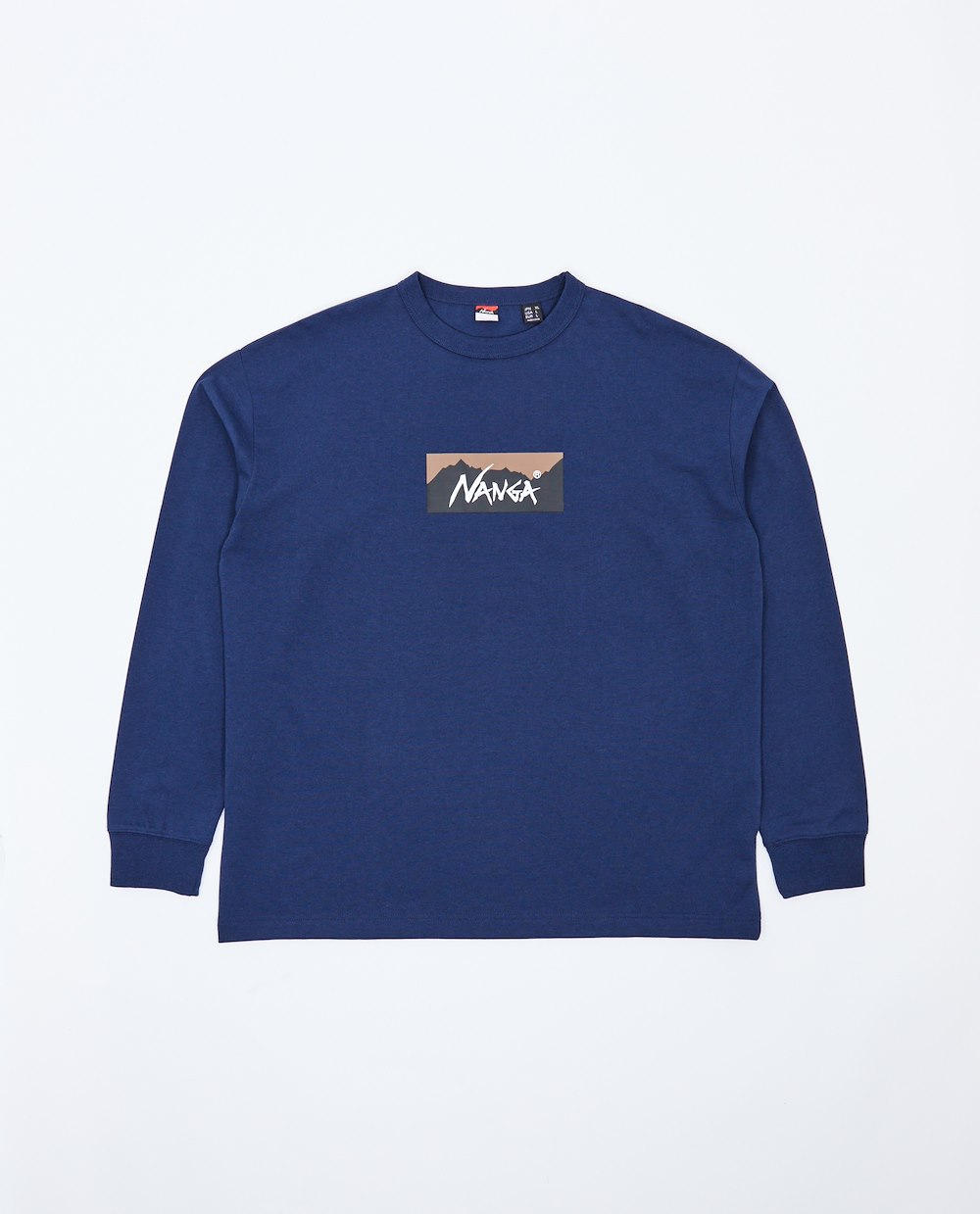 NANGA ECO HYBRID BOX LOGO L/S TEE