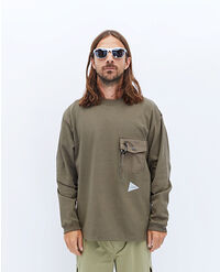 AND WANDER HEAVY COTTON POCKET LS TEE