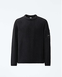 C.P. COMPANY FULL RIB COTTON LENS CREWNECK SWEATER