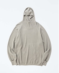 MEANSWHILE COTTON CUPRA KNIT BALACLAVA HOODIE