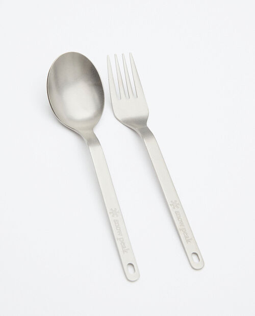 SNOW PEAK TITANIUM FORK & SPOON SET Outdoor at KAYO KAYO